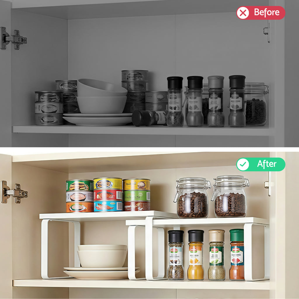 Cefito Kitchen Storage Shelves Rack Cupboard Cabinet Organiser Set of 2