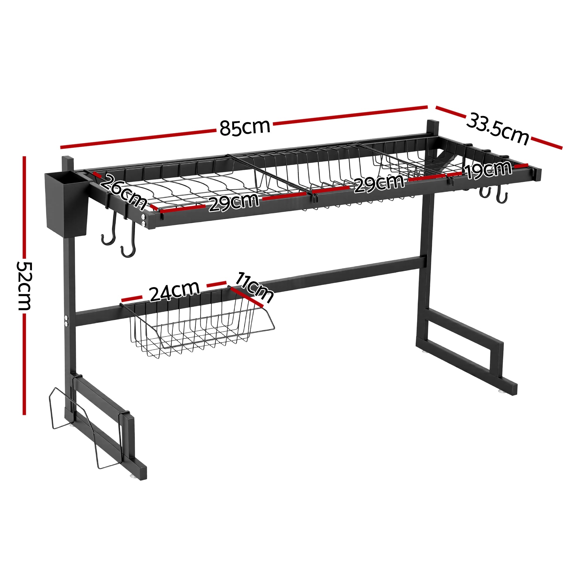 Cefito Dish Drying Rack for Kitchen Storage Organisation Kitchen Sink Organiser Dish Drainer