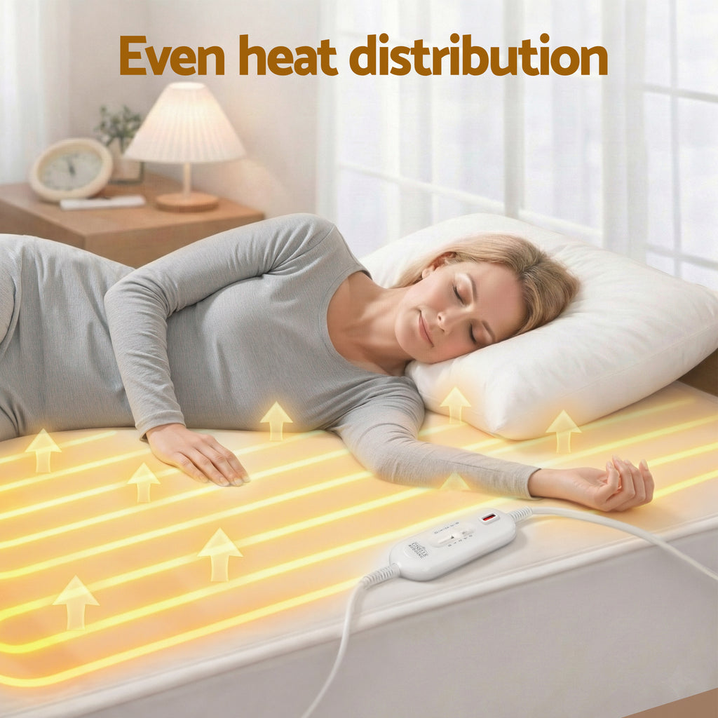 Giselle Electric Blanket King Single Heated Fully Fitted Washable Pad Winter Warm