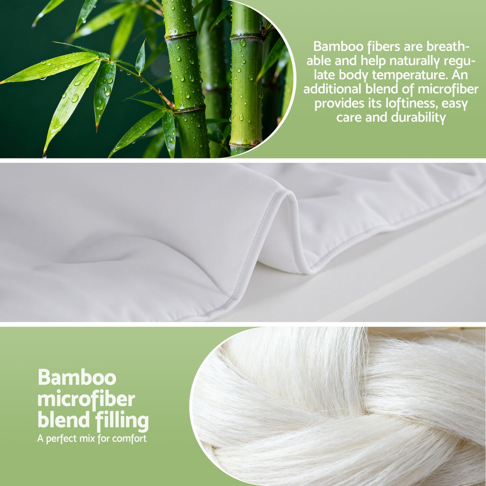 Giselle Bedding 200GSM Bamboo Quilt Summer Quilts All Season Doona Duvet Lightweight Double