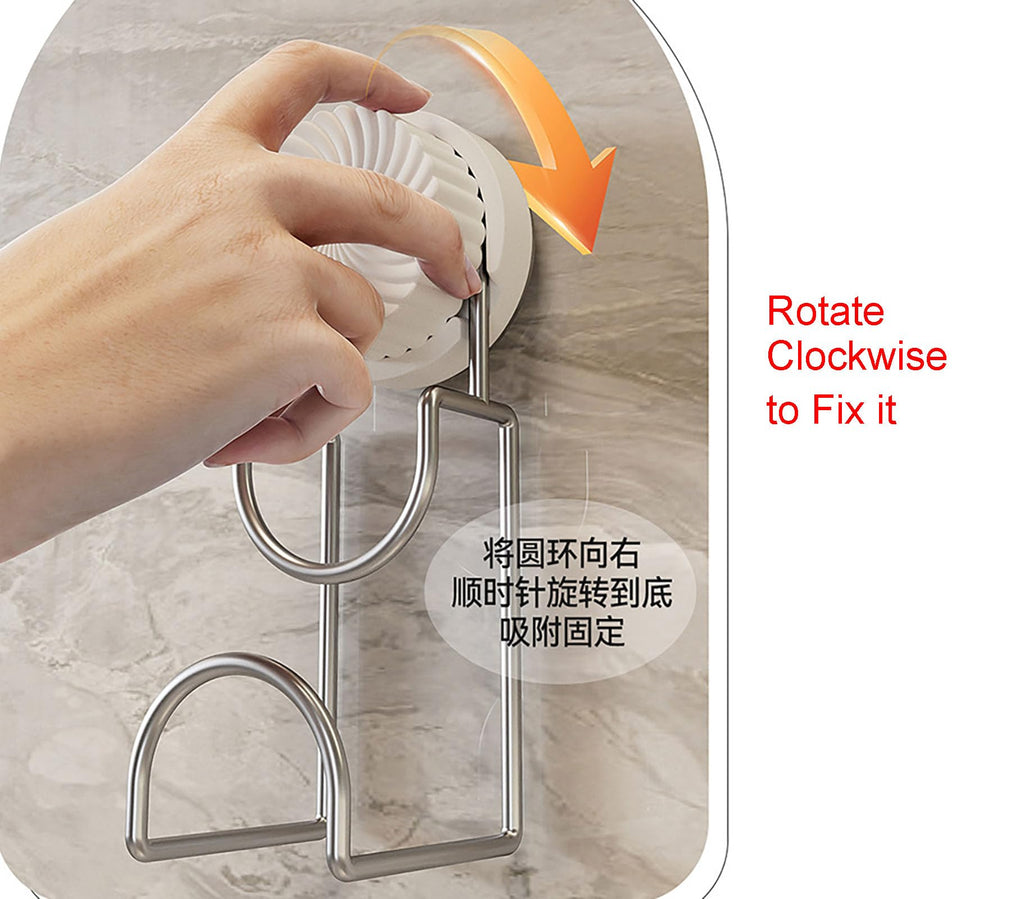 Bathroom Hooks - Towel Hook - Bathroom Accessories - Suction Cup Hooks - Sponge Holder - Kitchen Accessories - Hanging Hooks - Bathroom Organizer - Wall Hook - No Drilling - White - 1 Piece