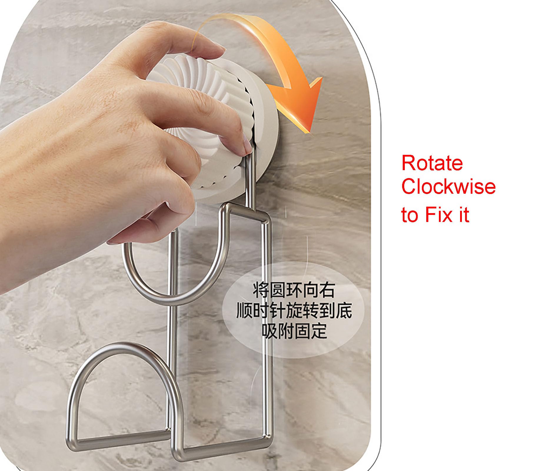 Bathroom Hooks - Towel Hook - Bathroom Accessories - Suction Cup Hooks - Sponge Holder - Kitchen Accessories - Hanging Hooks - Bathroom Organizer - Wall Hook - No Drilling - White - 1 Piece