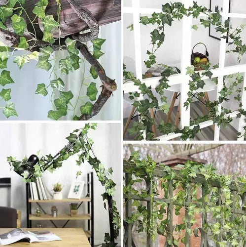 25 meters Ivy garland / Leaf garland - 2 m long Green