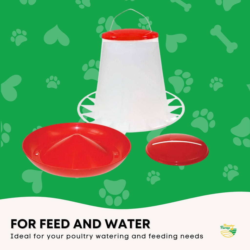 3Kg Automatic Chicken Feeder - Plastic Poultry Chook Hen Feeding Seed Bucket