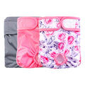 Rooster Farms Female Dog Diapers Large 3Pk - Washable Reusable Nappies Hook/Loop