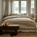 Bedding House Elie Natural Cotton Sateen Quilt Cover Set Queen