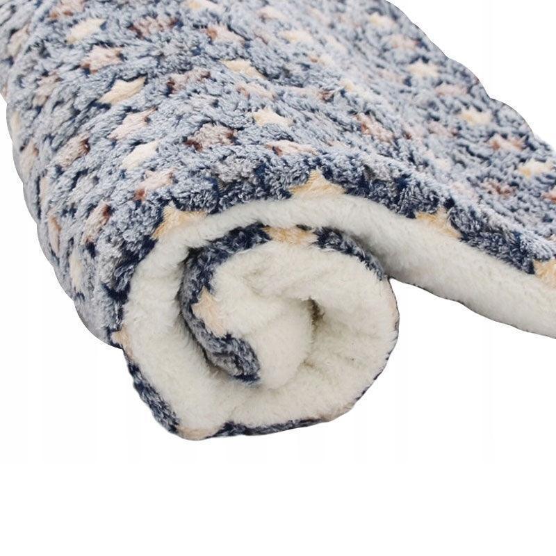 M Size Puppy Dog Cat Cushion Mattress Blanket Bed Soft Warm Pet Pad Winter Kennel House - Brown Footprint