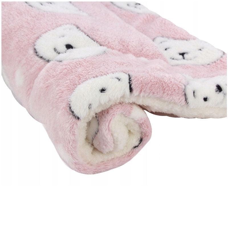 L Size Puppy Dog Cat Cushion Mattress Blanket Bed Soft Warm Pad Winter Kennel House - Blue Brownstar
