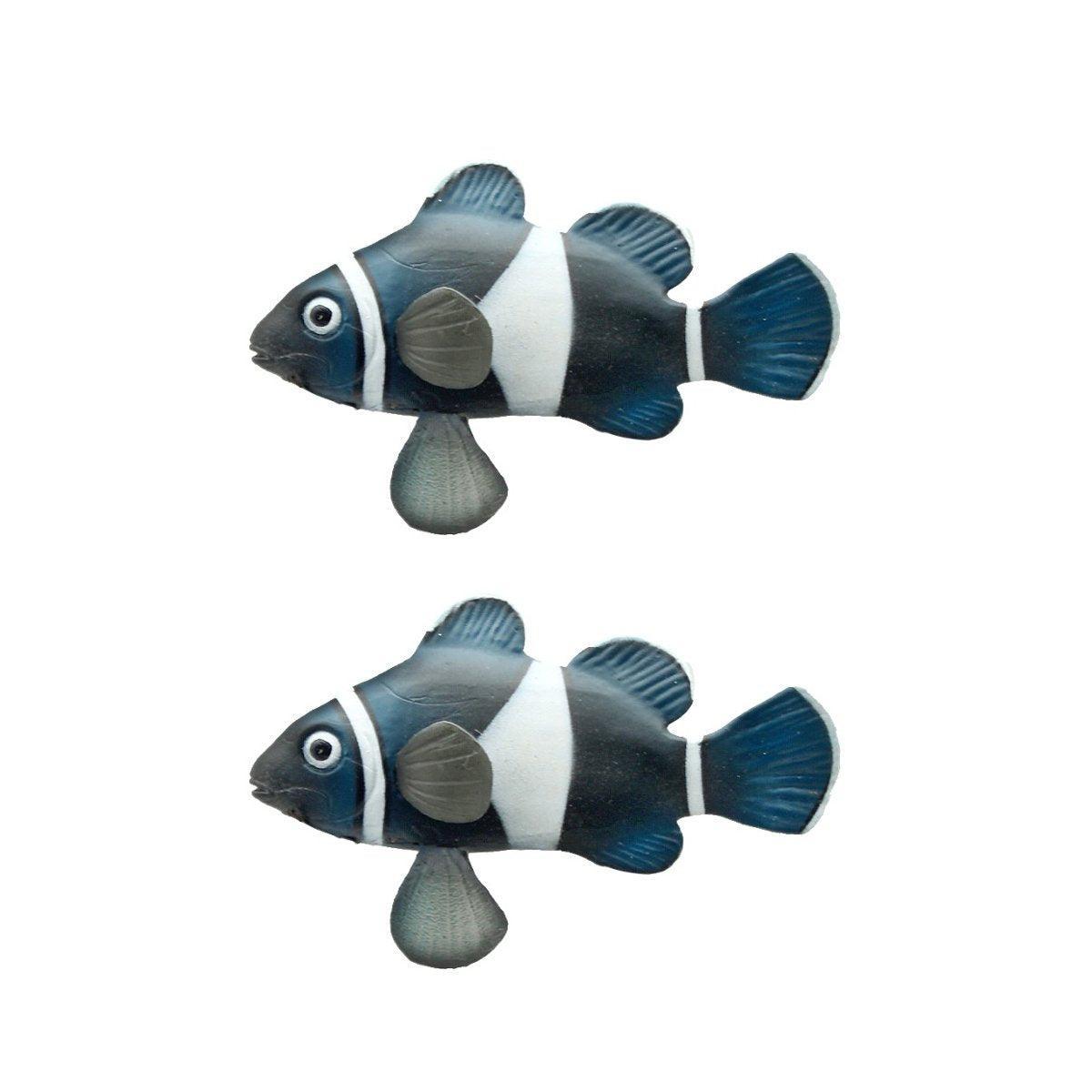 2PCS Artificial Betta Fish Aquarium Decorations Silicone Floating Moving Fish - Purple Lionfish