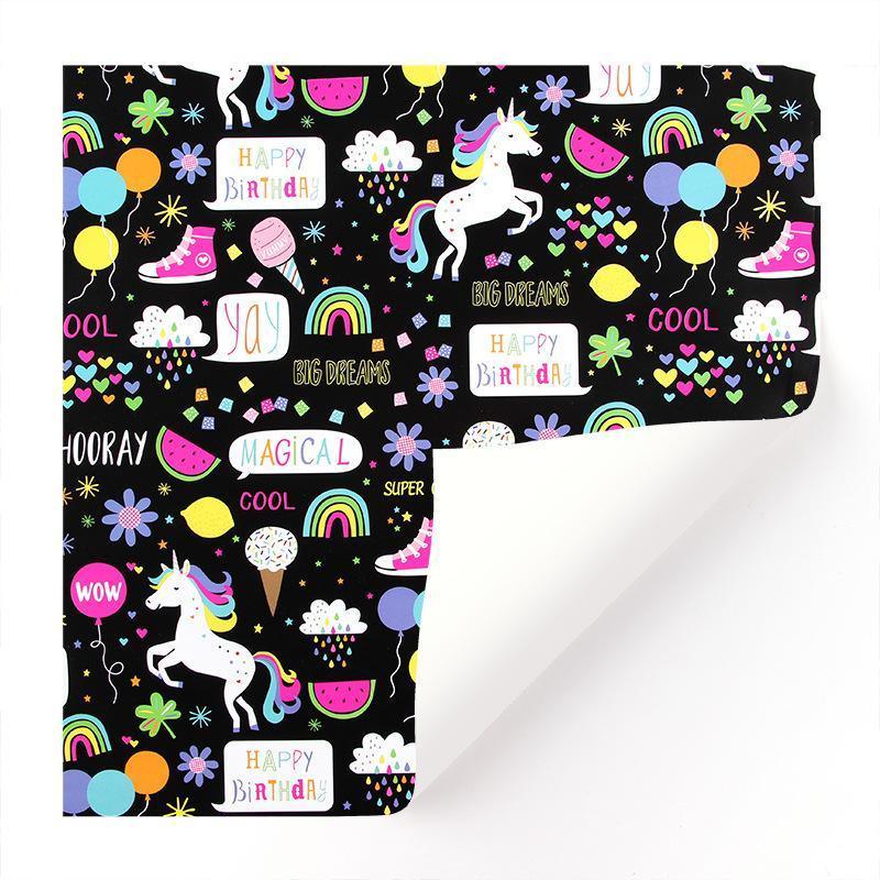 20pcs Cute Animal Cartoon Gift Wrapping Paper for Toys Bookskin and Crafts - Blue shell-20PCS