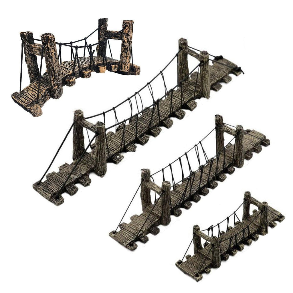 Resin Bridge Aquarium Decoration Fish Tank Accessories Shrimp Tortoise Climbing - Suspension Bridge-M