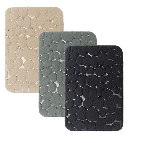 40x60cm Non-Slip Memory Foam Bath Mat Super Absorbent Floor Rug for Bathroom Use - Grey