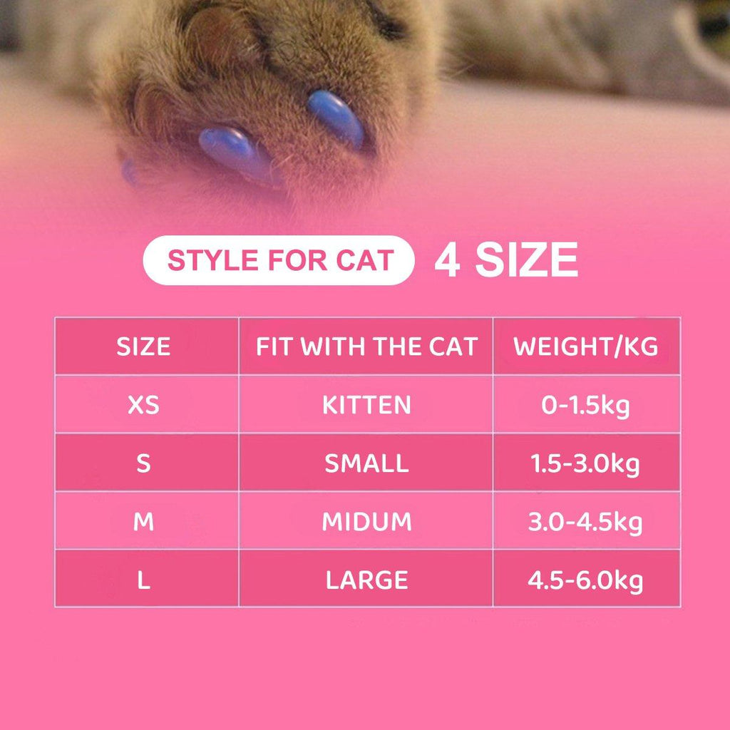 100PCS Anti Scratch Paw Covers for Cats and Kittens Nail Protector Soft Paw - Shiny-L
