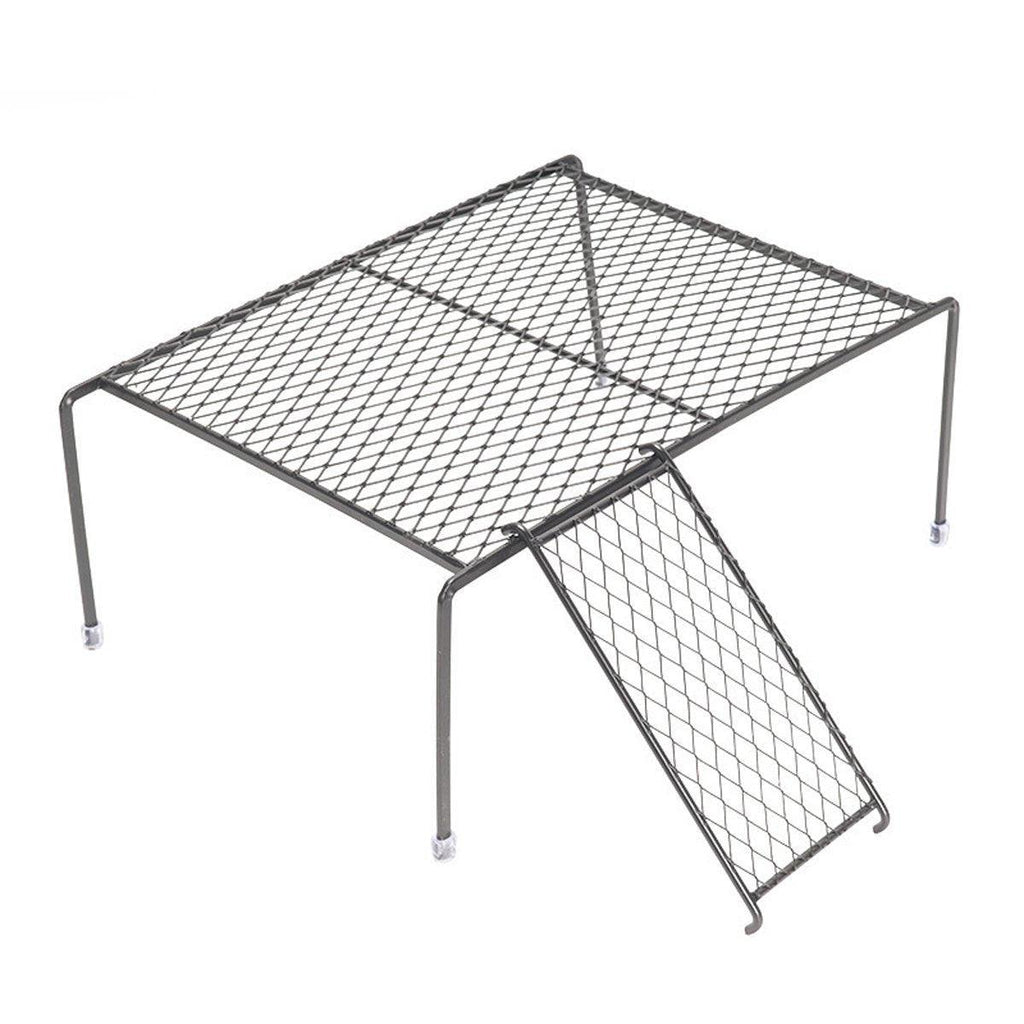 Metal Iron Chicken Feeding Ladder Grid Shelving Landscaping Platform Supplies - White-L