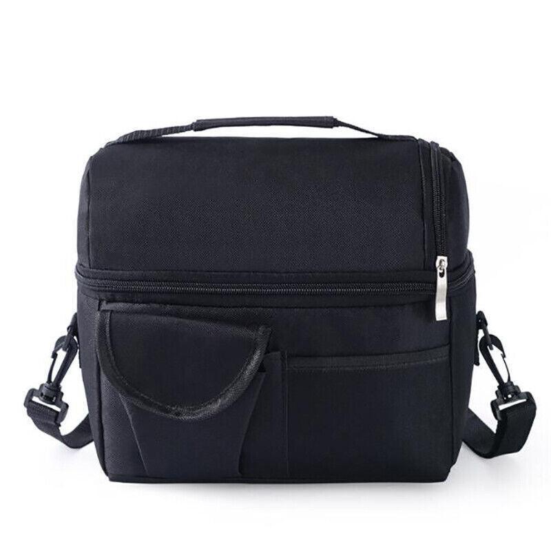 Insulated Lunch Bag Box Tote Cooler For Women Men Hot Cold Food Thermal - Grey