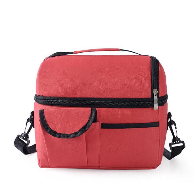 Insulated Lunch Bag Box Tote Cooler For Women Men Hot Cold Food Thermal - Grey
