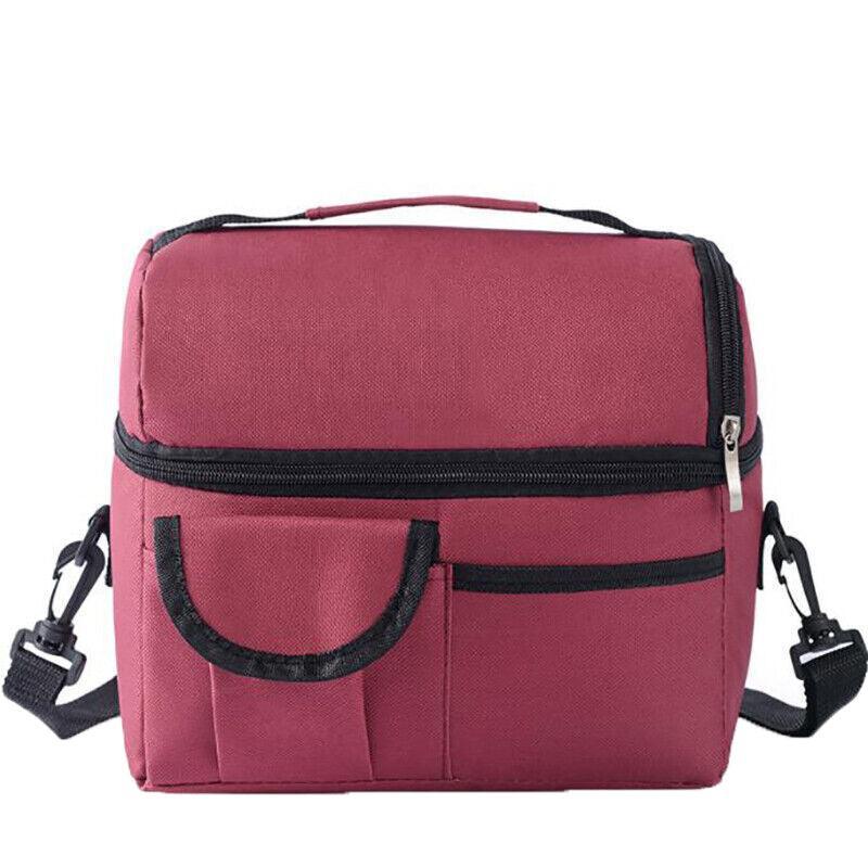Insulated Lunch Bag Box Tote Cooler For Women Men Hot Cold Food Thermal - Grey