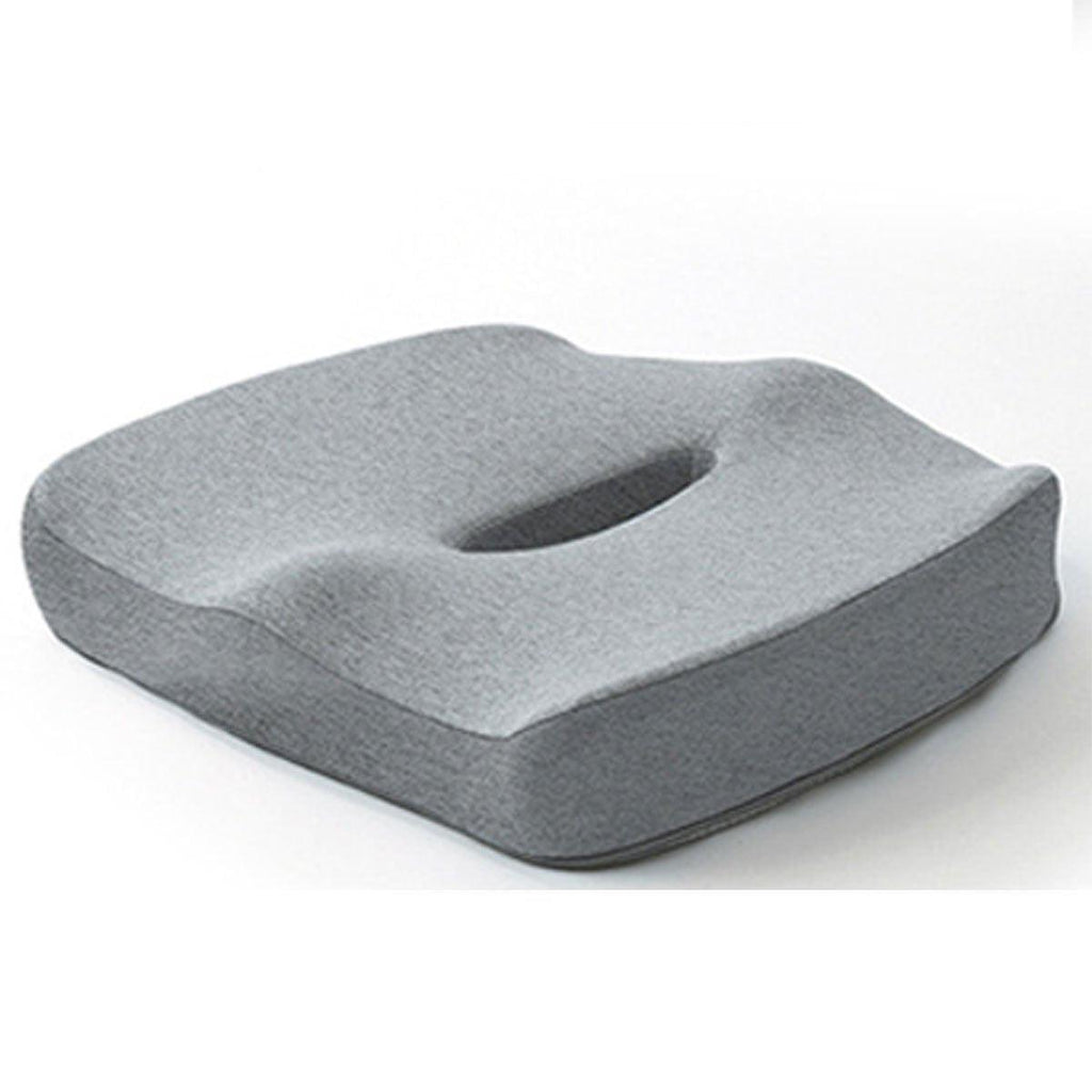 Memory Foam Seat Cushion for Office and Travel Support with Ergonomic Design - Grey
