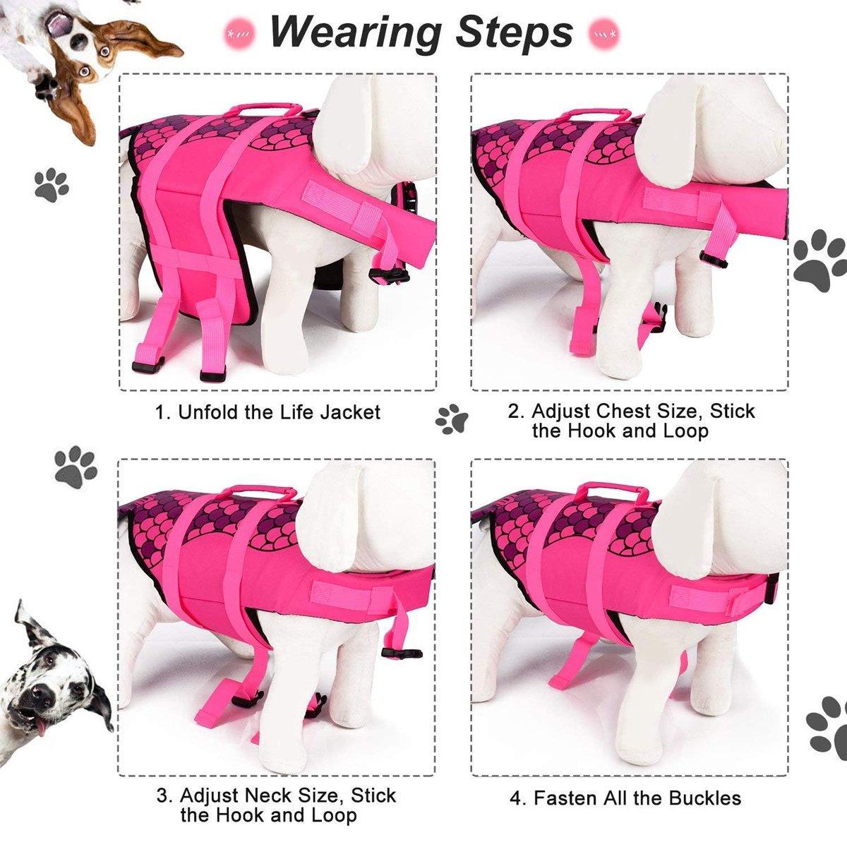 Pet Life Jacket Dog Swim Vest Outdoor Water Gear for Summer Swimming Activities - Grey L