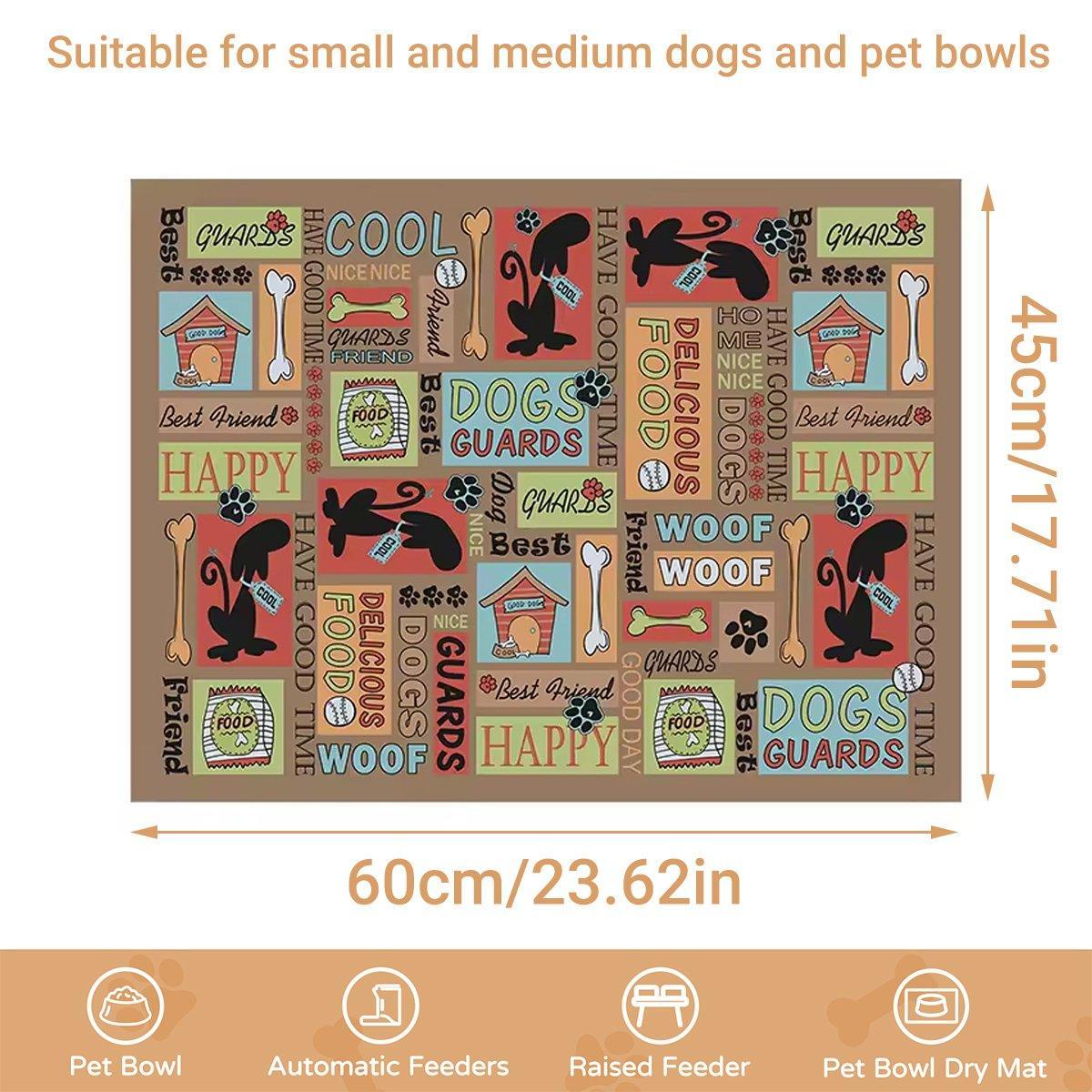 Waterproof Pet Floor Mat Carpet For Dog Cage Feeding Area Anti Slip Washable - Dog-Brown