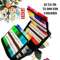 12-120 Watercolor Brush Pen Set Artist Sketch Marker - Black-24 Colours