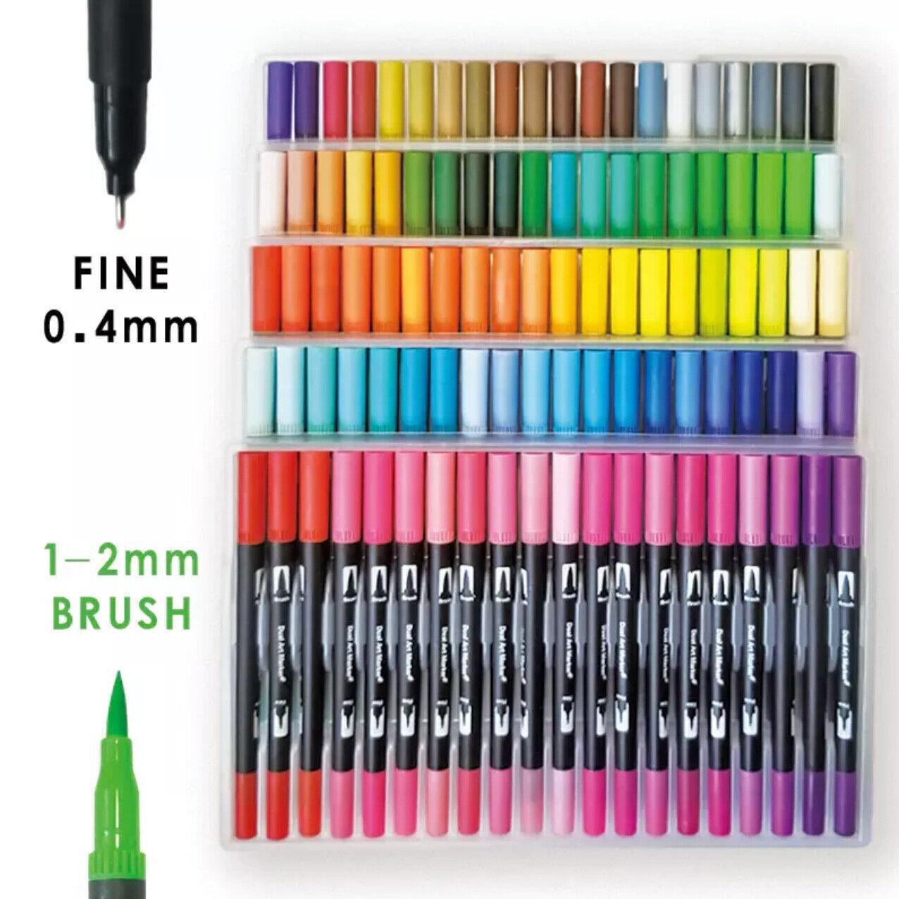 12-120 Watercolor Brush Pen Set Artist Sketch Marker - Black-24 Colours
