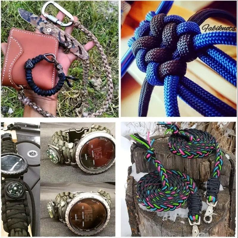 100m Paracord Outdoor Camping Binding Braided Rope Survival Gear Hiking Rope - Blue