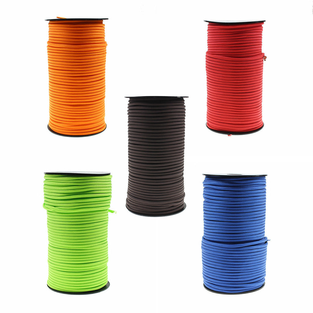 100m Paracord Outdoor Camping Binding Braided Rope Survival Gear Hiking Rope - Orange