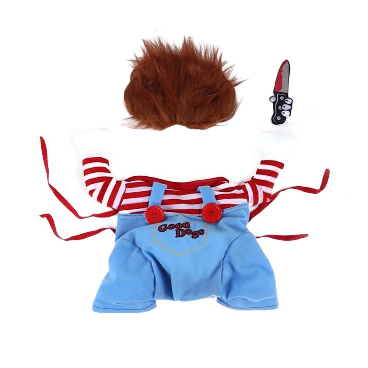 Halloween Dog Costume Pet Accessories Funny Dress Up for Small Medium Dogs - Little Devil Riding-L