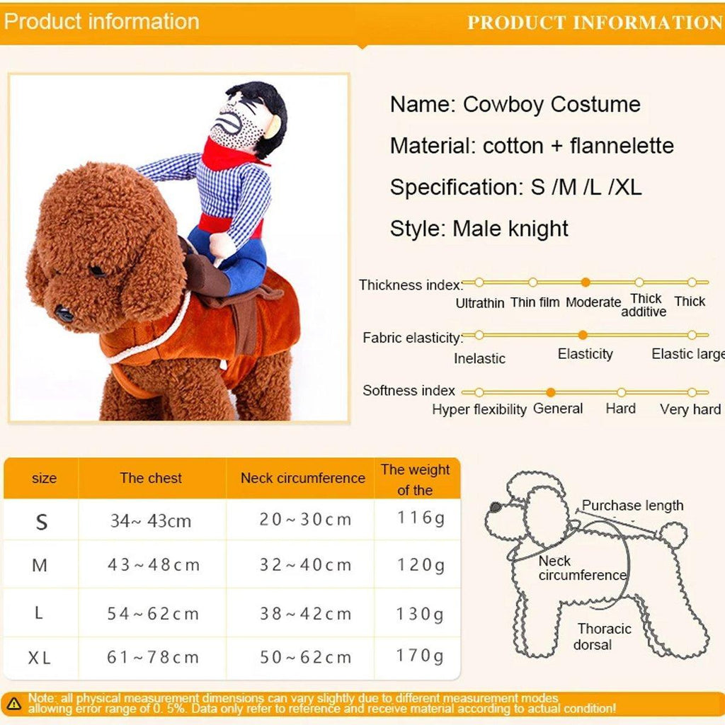 Halloween Dog Costume Pet Accessories Funny Dress Up for Small Medium Dogs - Little Devil Riding-M