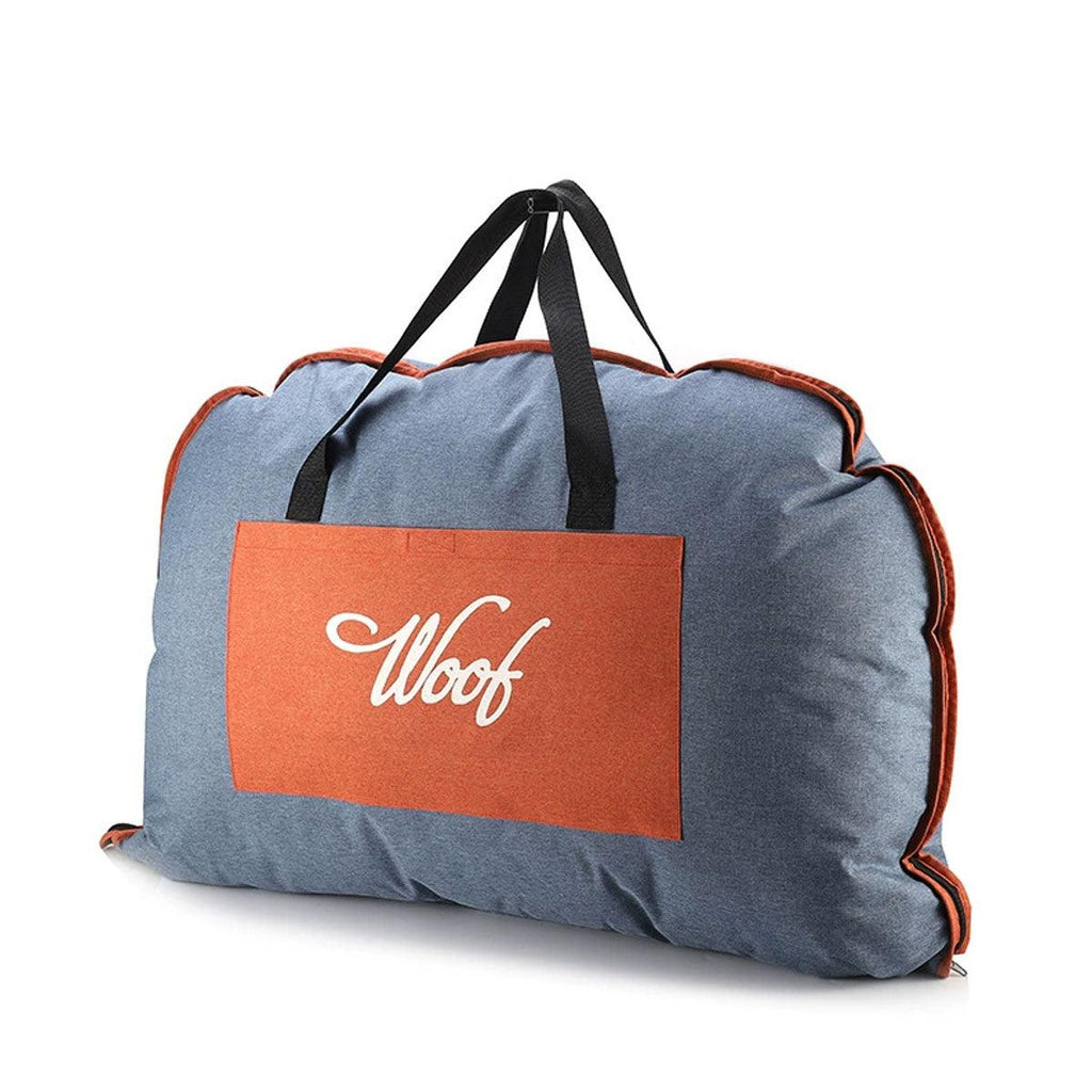Portable Folding Pet Kennel Zippered Outdoor Dog Bed Travel Mat Waterproof - Blue Orange