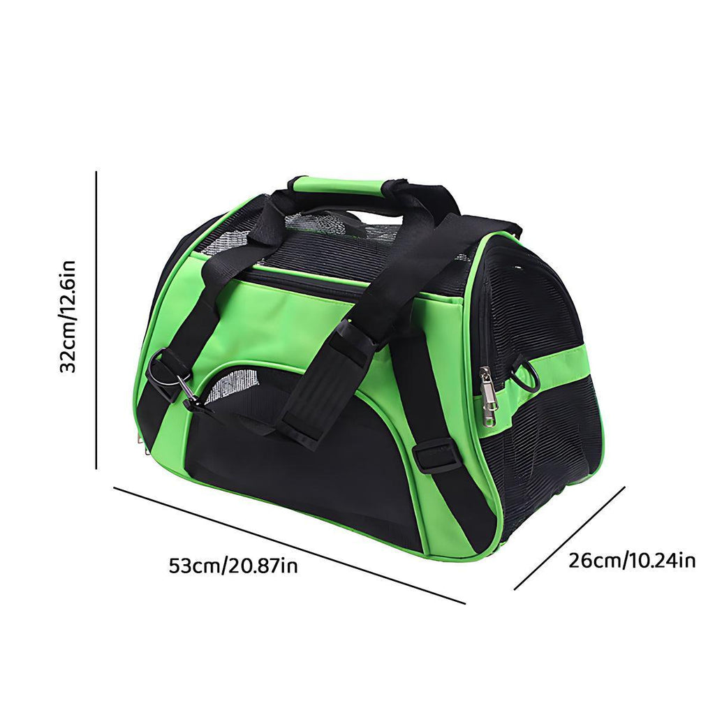 Pet Carrier Bag Portable Large Cat Dog Comfort Tote Travel Bag Airline Approved - Black
