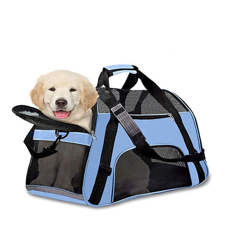 Pet Carrier Bag Portable Large Cat Dog Comfort Tote Travel Bag Airline Approved - Black