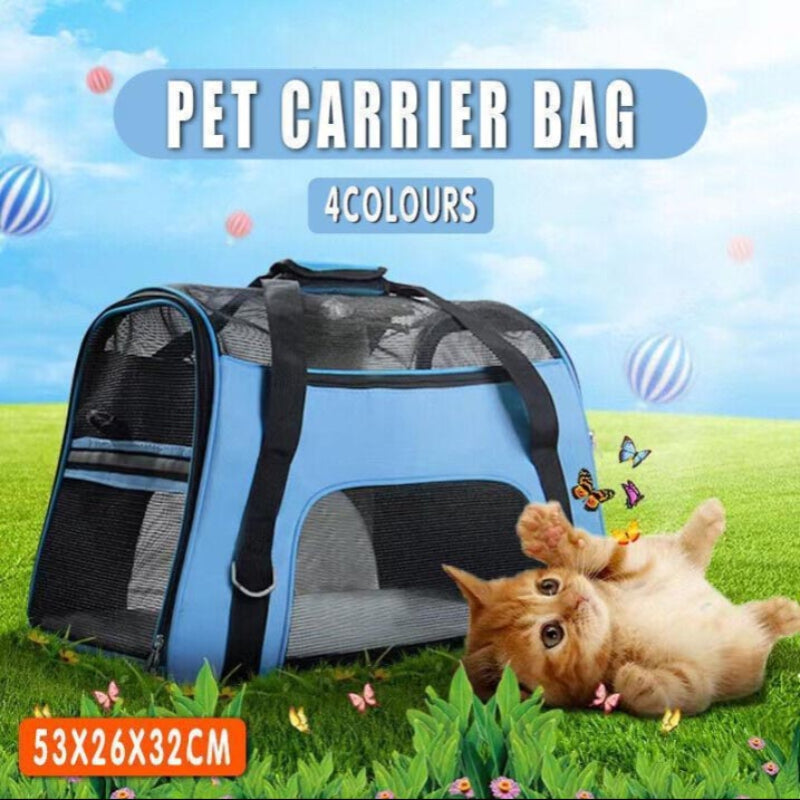 Pet Carrier Bag Portable Large Cat Dog Comfort Tote Travel Bag Airline Approved - Green