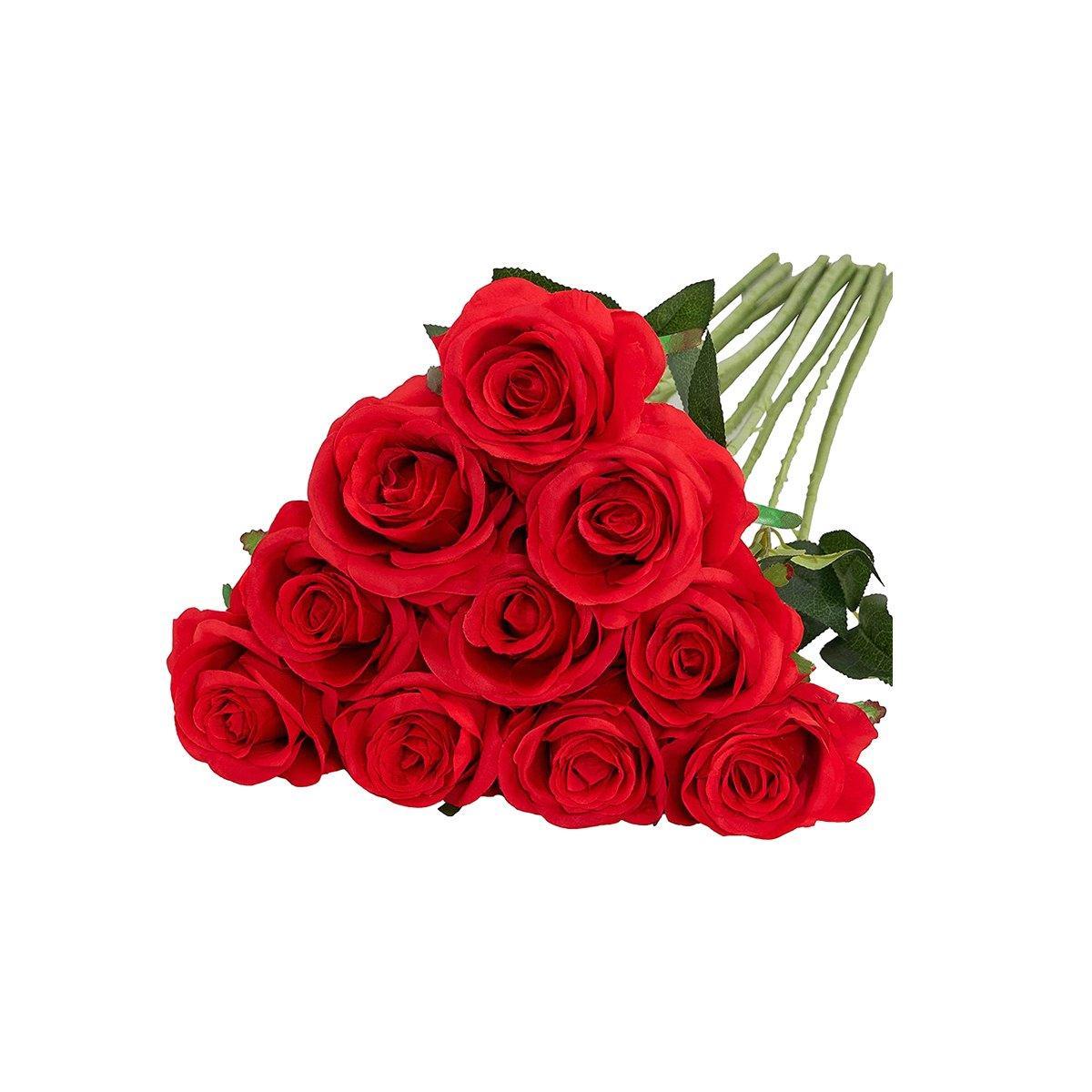 10pcs Artificial Silk Simulation Rose Flowers - Wedding Party Home Decorations - Black