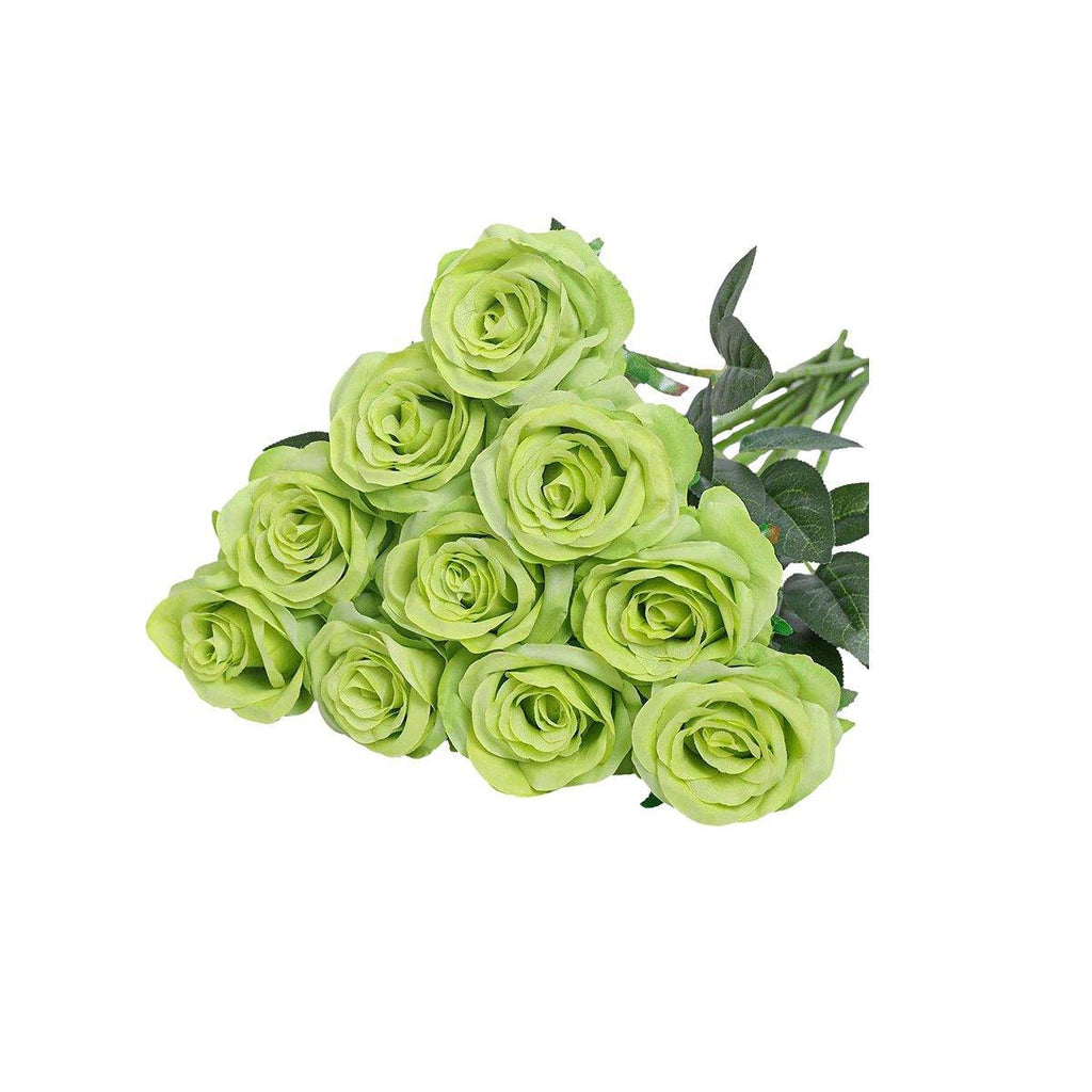 10pcs Artificial Silk Simulation Rose Flowers - Wedding Party Home Decorations - Purple