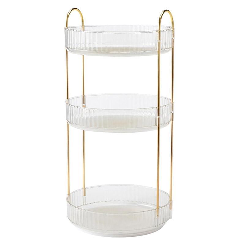 Rotating Cosmetic Organiser Home Storage Shelf Box for Makeup and Beauty Product - Amber