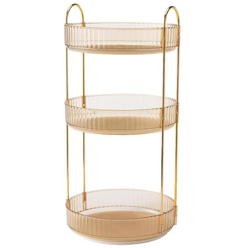 Rotating Cosmetic Organiser Home Storage Shelf Box for Makeup and Beauty Product - Amber