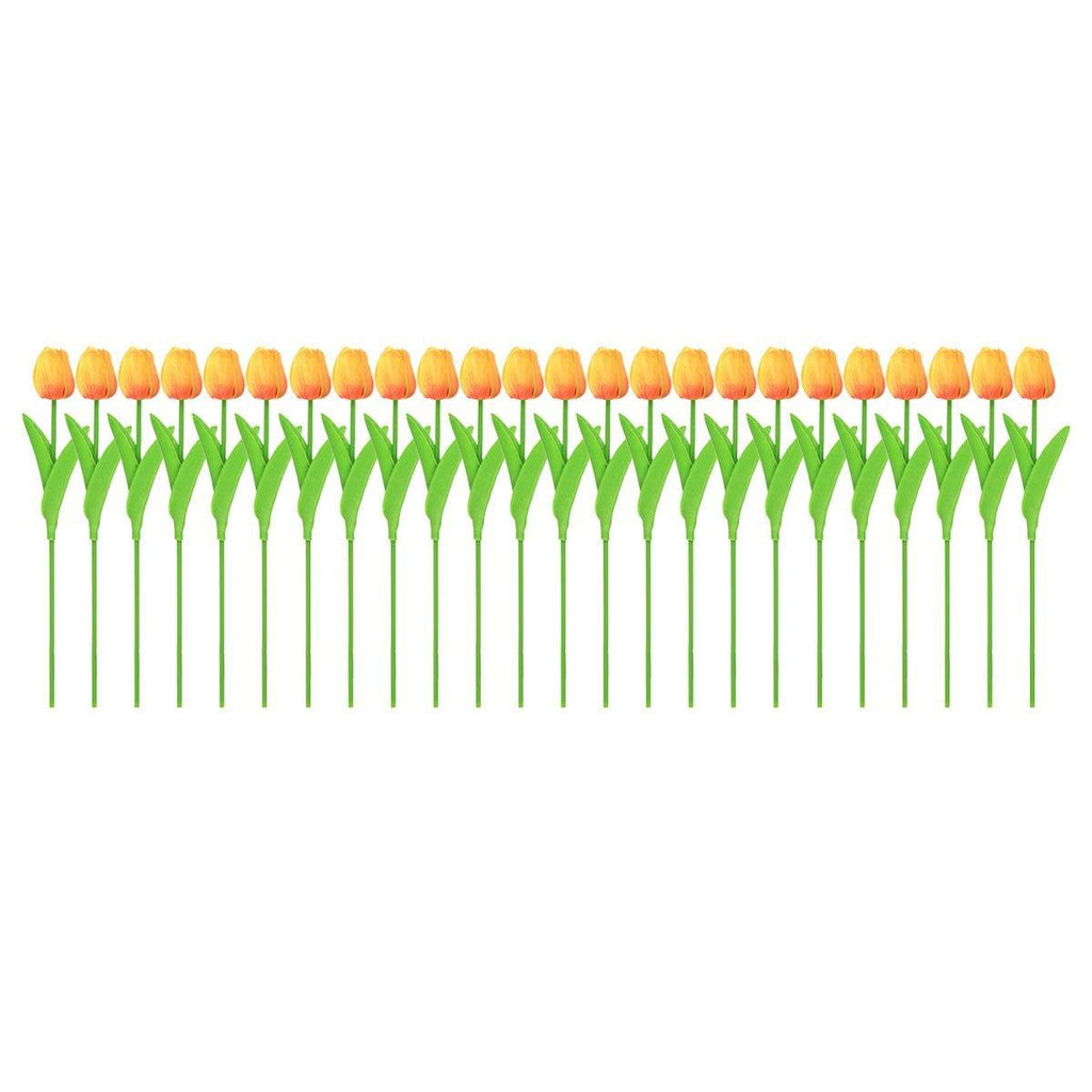 20PCS Real Touch Artificial Tulip Bouquet Fake Flowers for Home Wedding Decor - White