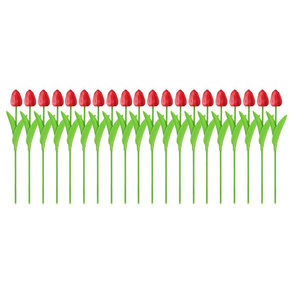 20PCS Real Touch Artificial Tulip Bouquet Fake Flowers for Home Wedding Decor - White