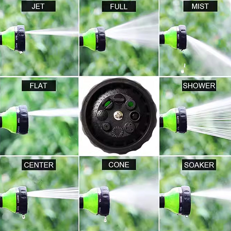 Washing Nozzle Plant Pet Hose 8-Mode Garden Car Water Foam Sprayer Soap Dispenser - Yellow