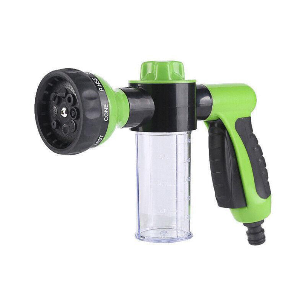 Washing Nozzle Plant Pet Hose 8-Mode Garden Car Water Foam Sprayer Soap Dispenser - Yellow