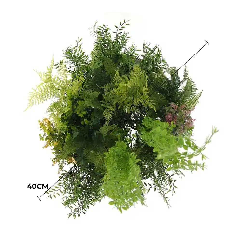 Premium Hanging Artificial Plant Arrangement with Gold Frame 40cm (Limited Edition)