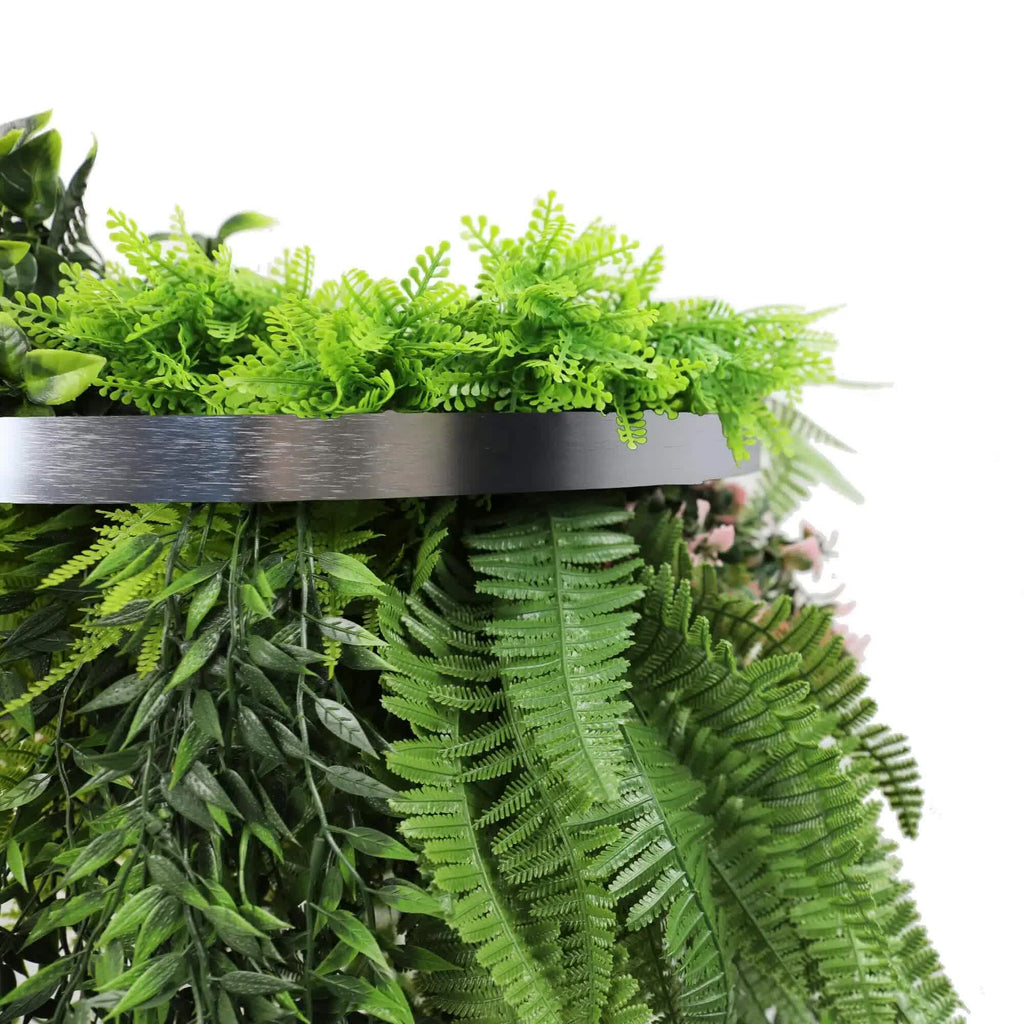 Premium Hanging Artificial Plant Arrangement with Silver Frame 40cm UV Resistant